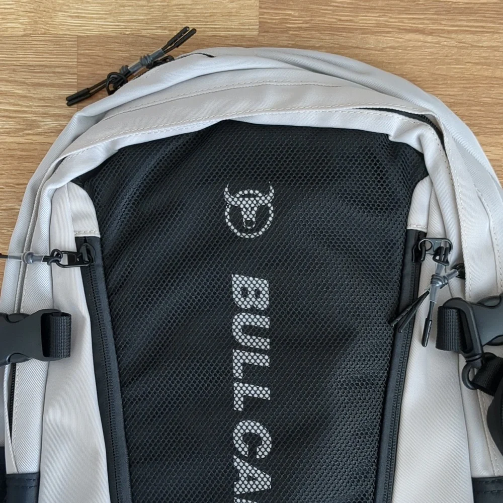 Mens or Womens Tan and Black Laptop Backpack by Bull Captain, NEW nwt